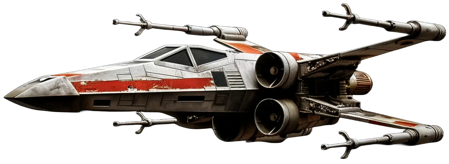 An X-wing ship from star Wars